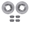 7502-27027 Drilled/Slotted Brake Rotors w/5000 Advanced Brake Pads Kit [Silver], 2000-2004 Multiple Makes/Models, Position: Rear