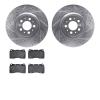 7502-27031 Drilled/Slotted Brake Rotors w/5000 Advanced Brake Pads Kit [Silver], 2004-2007 Volvo, Position: Front - image 1