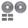 7502-27033 Drilled/Slotted Brake Rotors w/5000 Advanced Brake Pads Kit [Silver], 2004-2007 Volvo, Position: Rear - image 1