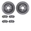 7502-27042 Drilled/Slotted Brake Rotors w/5000 Advanced Brake Pads Kit [Silver], 2007-2015 Volvo, Position: Rear - image 1