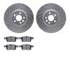 7502-27051 Drilled/Slotted Brake Rotors w/5000 Advanced Brake Pads Kit [Silver], 2016-2017 Volvo, Position: Front - image 1