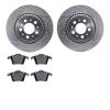 7502-27053 Drilled/Slotted Brake Rotors w/5000 Advanced Brake Pads Kit [Silver], 2003-2014 Volvo, Position: Rear - image 1