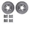 7502-27060 Drilled/Slotted Brake Rotors w/5000 Advanced Brake Pads Kit [Silver], 1967-1972 Volvo, Position: Front - image 1