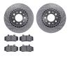 7502-27073 Drilled/Slotted Brake Rotors w/5000 Advanced Brake Pads Kit [Silver], 1983-1992 Volvo, Position: Front - image 1