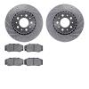 7502-27074 Drilled/Slotted Brake Rotors w/5000 Advanced Brake Pads Kit [Silver], 1983-1987 Volvo, Position: Front - image 1