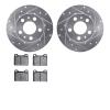 7502-27090 Drilled/Slotted Brake Rotors w/5000 Advanced Brake Pads Kit [Silver], 1975-1975 Volvo, Position: Front - image 1