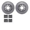 7502-27102 Drilled/Slotted Brake Rotors w/5000 Advanced Brake Pads Kit [Silver], 1975-1987 Volvo, Position: Rear - image 1