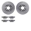 7502-27153 Drilled/Slotted Brake Rotors w/5000 Advanced Brake Pads Kit [Silver], 1998-2004 Volvo, Position: Front - image 1