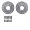 7502-28001 Drilled/Slotted Brake Rotors w/5000 Advanced Brake Pads Kit [Silver], 1969-1983 Peugeot, Position: Front - image 1