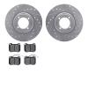 7502-28002 Drilled/Slotted Brake Rotors w/5000 Advanced Brake Pads Kit [Silver], 1980-1989 Peugeot, Position: Front - image 1
