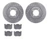 7502-28003 Drilled/Slotted Brake Rotors w/5000 Advanced Brake Pads Kit [Silver], 1980-1989 Peugeot, Position: Front - image 1