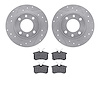 7502-28004 Drilled/Slotted Brake Rotors w/5000 Advanced Brake Pads Kit [Silver], 1989-1991 Peugeot, Position: Rear - image 1