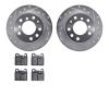 7502-31004 Drilled/Slotted Brake Rotors w/5000 Advanced Brake Pads Kit [Silver], 1979-1981 BMW, Position: Rear - image 1