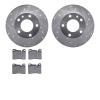 7502-31014 Drilled/Slotted Brake Rotors w/5000 Advanced Brake Pads Kit [Silver], 1976-1976 BMW, Position: Front - image 1