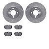 7502-31018 Drilled/Slotted Brake Rotors w/5000 Advanced Brake Pads Kit [Silver], 1984-1991 BMW, Position: Front - image 1