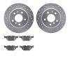 7502-31025 Drilled/Slotted Brake Rotors w/5000 Advanced Brake Pads Kit [Silver], 1989-1995 BMW, Position: Rear - image 1