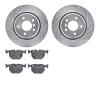 7502-31039 Drilled/Slotted Brake Rotors w/5000 Advanced Brake Pads Kit [Silver], 1995-2003 BMW, Position: Rear - image 1
