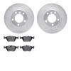 7502-31041 Drilled/Slotted Brake Rotors w/5000 Advanced Brake Pads Kit [Silver], 1996-2003 BMW, Position: Front - image 1