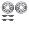 7502-31042 Drilled/Slotted Brake Rotors w/5000 Advanced Brake Pads Kit [Silver], 1996-2003 BMW, Position: Rear - image 1