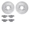 7502-31059 Drilled/Slotted Brake Rotors w/5000 Advanced Brake Pads Kit [Silver], 2008-2010 BMW, Position: Front - image 1