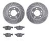 7502-31062 Drilled/Slotted Brake Rotors w/5000 Advanced Brake Pads Kit [Silver], 2004-2010 BMW, Position: Front - image 1