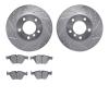 7502-31066 Drilled/Slotted Brake Rotors w/5000 Advanced Brake Pads Kit [Silver], 2007-2012 BMW, Position: Front - image 1