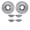 7502-31069 Drilled/Slotted Brake Rotors w/5000 Advanced Brake Pads Kit [Silver], 2011-2012 BMW, Position: Front - image 1