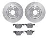7502-31071 Drilled/Slotted Brake Rotors w/5000 Advanced Brake Pads Kit [Silver], 2005-2008 BMW, Position: Rear - image 1