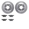 7502-31072 Drilled/Slotted Brake Rotors w/5000 Advanced Brake Pads Kit [Silver], 2013-2013 BMW, Position: Rear - image 1