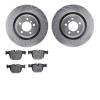 7502-31076 Drilled/Slotted Brake Rotors w/5000 Advanced Brake Pads Kit [Silver], 2007-2008 BMW, Position: Rear - image 1