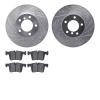 7502-31081 Drilled/Slotted Brake Rotors w/5000 Advanced Brake Pads Kit [Silver], 2012-2021 BMW, Position: Front - image 1