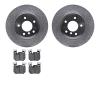 7502-31082 Drilled/Slotted Brake Rotors w/5000 Advanced Brake Pads Kit [Silver], 2008-2013 BMW, Position: Rear - image 1