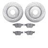7502-31086 Drilled/Slotted Brake Rotors w/5000 Advanced Brake Pads Kit [Silver], 2009-2010 BMW, Position: Front - image 1