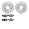 7502-31092 Drilled/Slotted Brake Rotors w/5000 Advanced Brake Pads Kit [Silver], 2011-2016 BMW, Position: Rear - image 1