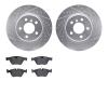 7502-31096 Drilled/Slotted Brake Rotors w/5000 Advanced Brake Pads Kit [Silver], 2012-2016 BMW, Position: Front - image 1