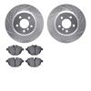 7502-31097 Drilled/Slotted Brake Rotors w/5000 Advanced Brake Pads Kit [Silver], 2014-2016 BMW, Position: Rear - image 1