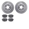 7502-31101 Drilled/Slotted Brake Rotors w/5000 Advanced Brake Pads Kit [Silver], 2011-2019 BMW, Position: Rear - image 1