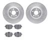 7502-31116 Drilled/Slotted Brake Rotors w/5000 Advanced Brake Pads Kit [Silver], 2017-2021 BMW, Position: Rear - image 1