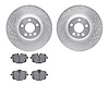 7502-31120 Drilled/Slotted Brake Rotors w/5000 Advanced Brake Pads Kit [Silver], Fits Select BMW, Position: Rear - image 1