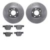 7502-31127 Drilled/Slotted Brake Rotors w/5000 Advanced Brake Pads Kit [Silver], 2007-2019 BMW, Position: Rear - image 1