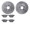 7502-31129 Drilled/Slotted Brake Rotors w/5000 Advanced Brake Pads Kit [Silver], 2007-2018 BMW, Position: Front - image 1