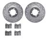 7502-31140 Drilled/Slotted Brake Rotors w/5000 Advanced Brake Pads Kit [Silver], 1969-1976 BMW, Position: Front - image 1