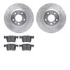 7502-31142 Drilled/Slotted Brake Rotors w/5000 Advanced Brake Pads Kit [Silver], 2015-2018 BMW, Position: Front - image 1