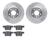 7502-31143 Drilled/Slotted Brake Rotors w/5000 Advanced Brake Pads Kit [Silver], 2011-2014 BMW, Position: Front - image 1