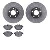 7502-31145 Drilled/Slotted Brake Rotors w/5000 Advanced Brake Pads Kit [Silver], 2011-2018 BMW, Position: Rear - image 1