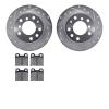7502-31150 Drilled/Slotted Brake Rotors w/5000 Advanced Brake Pads Kit [Silver], 1969-1978 BMW, Position: Rear