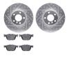 7502-31153 Drilled/Slotted Brake Rotors w/5000 Advanced Brake Pads Kit [Silver], 2016-2018 BMW, Position: Front - image 1
