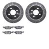 7502-31154 Drilled/Slotted Brake Rotors w/5000 Advanced Brake Pads Kit [Silver], 1988-1990 BMW, Position: Rear - image 1