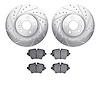 7502-31164 Drilled/Slotted Brake Rotors w/5000 Advanced Brake Pads Kit [Silver], 2018-2021 BMW, Position: Front - image 1