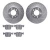 7502-31245 Drilled/Slotted Brake Rotors w/5000 Advanced Brake Pads Kit [Silver], 1991-1993 BMW, Position: Front - image 1